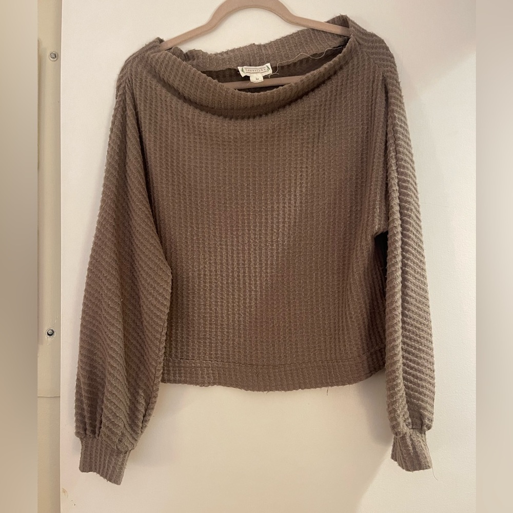 Taupe Cowl Neck Sweater